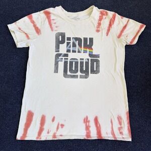 Pink Floyd Shirt Mens Large White Dark Side Of The Moon Prism Band Tee T-Shirt